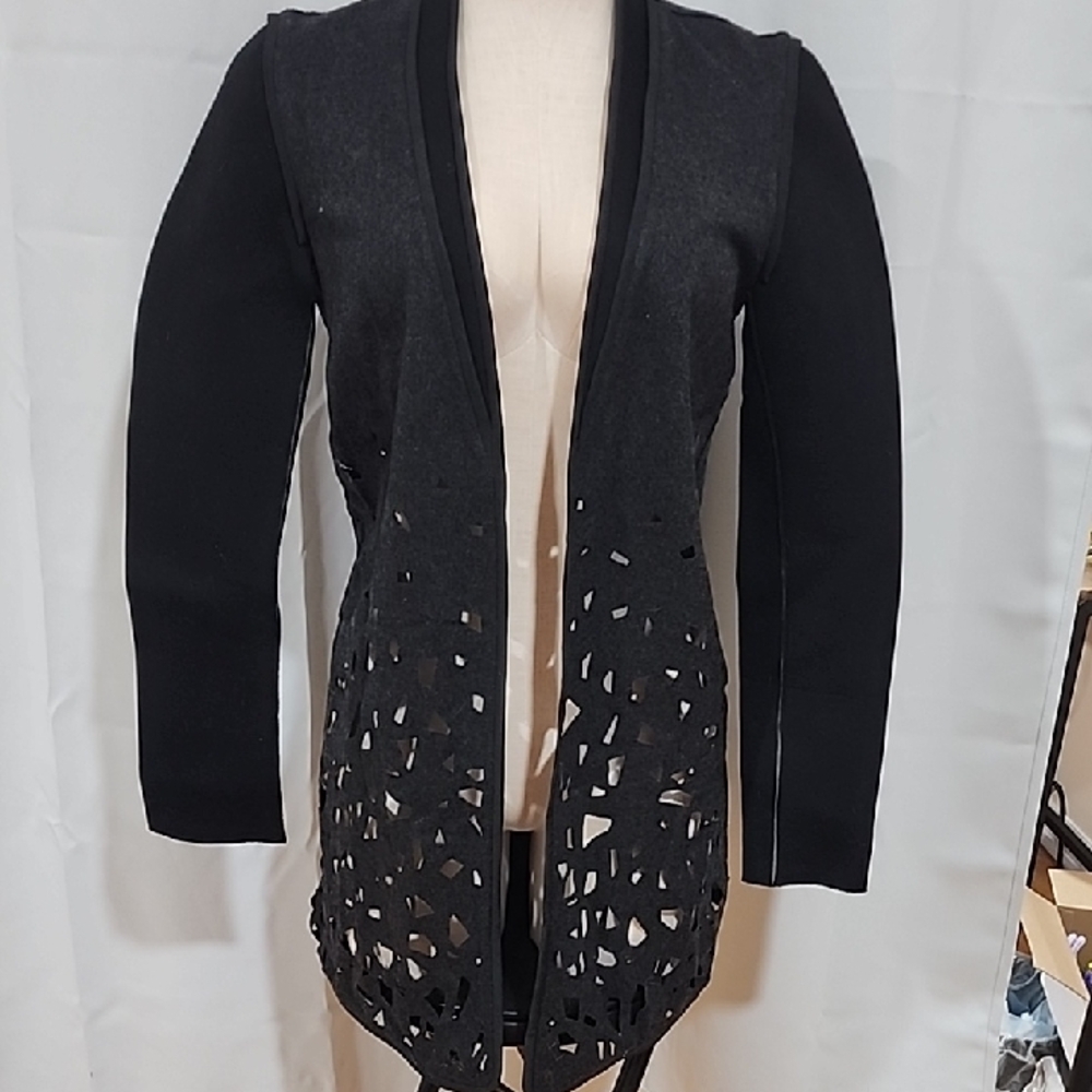 Elie Tahari Black and Gray Women's Cardigan